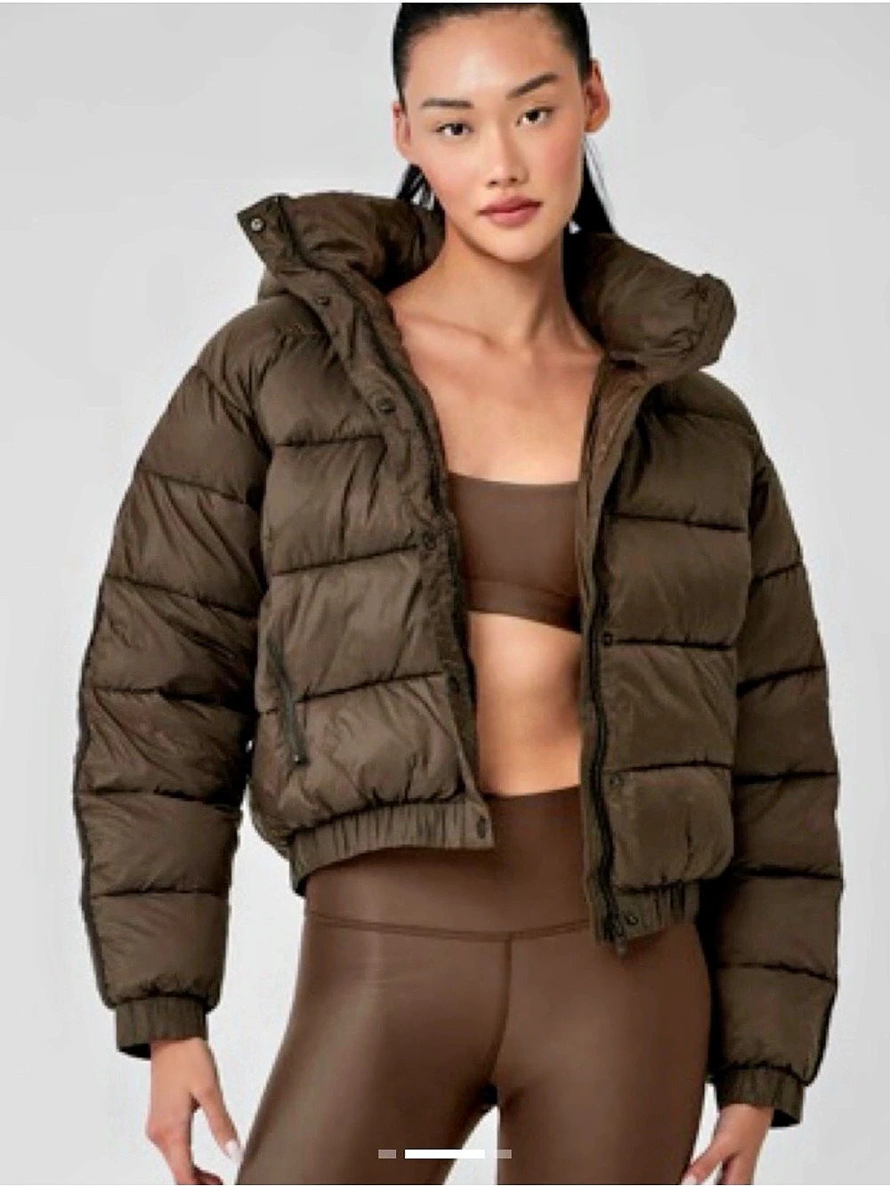 Alo Yoga Aspen Love Puffer Jacket in espresso brown in size S. Like new.